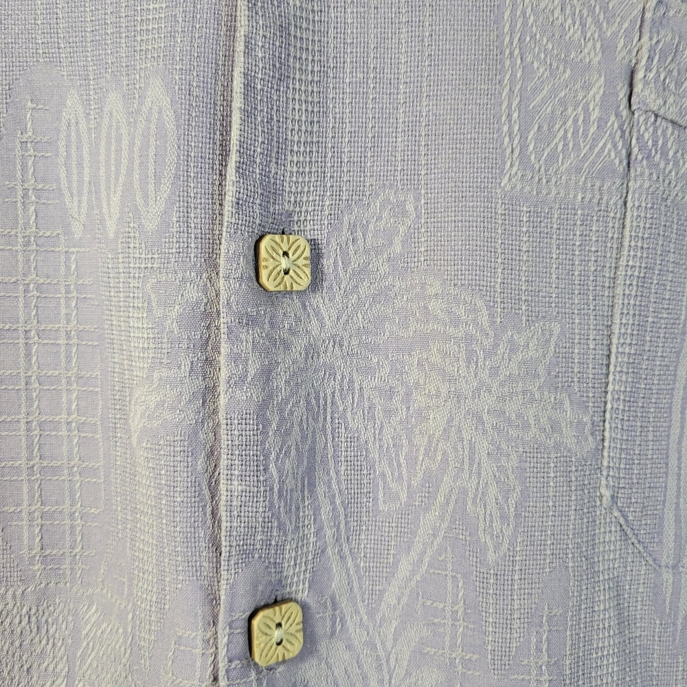 Mens Jamaica Jaxx Purple Silk Short sleeve Hawaiian Button front shirt Size L - Picture 2 of 10